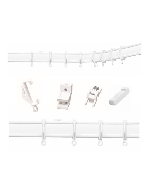Integra Curtain Track, Aluglide, Aluminium , White, Straight or Bay windows