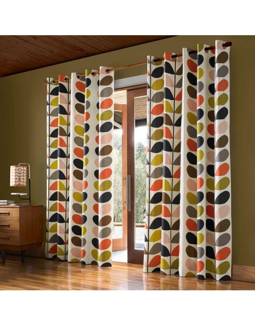 Orla Kiely Multi Stem Eyelet Curtains, Ready Made, Multicoloured