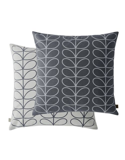 Orla Kiely Small Linear Stem Cushion, Cool Grey, 50cm x 50cm Feather Filled