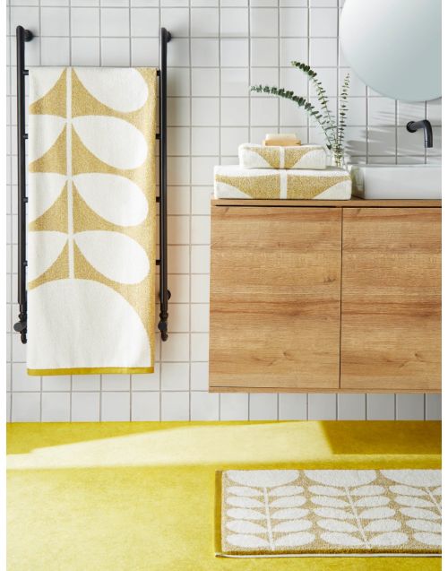 Orla Kiely Sunflower  Stem Bathroom Towels, 100% Cotton, Dark Dandelion