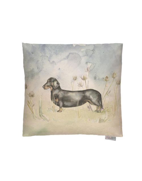 Lorient Decor DAVE THE DASCHUND Filled Cushion, 43cm, Designed and made in the UK