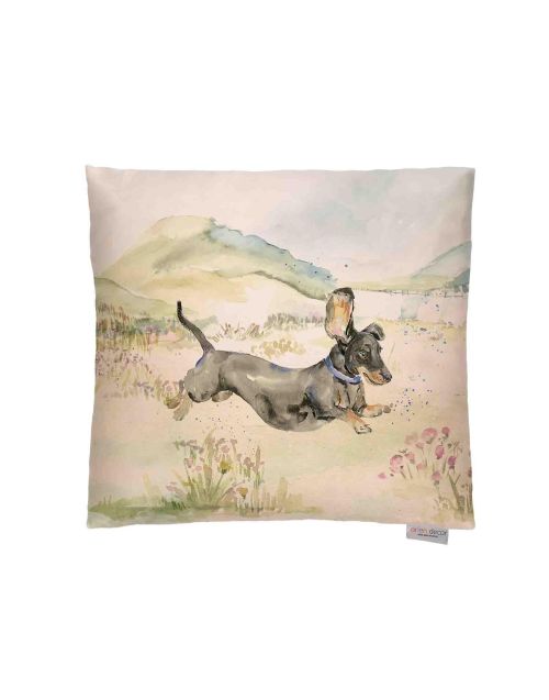 Lorient Decor LOUIE THE DASCHUND Filled Cushion, 43cm, Designed and made in the UK
