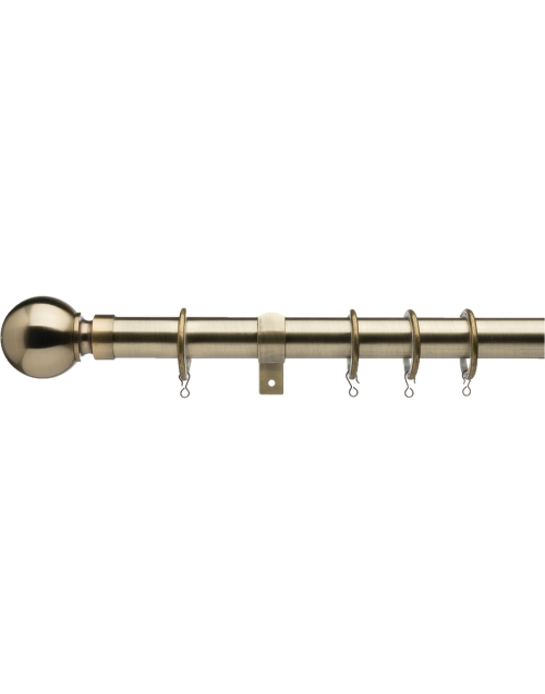 16/19mm Universal Metal Curtain Pole Extendable pole Ball finial, Antique Brass