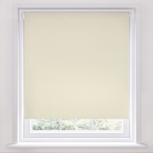 Buttermilk Cream coloured Roller blind with Blackout fabric, totally cord free, safe for children and pets