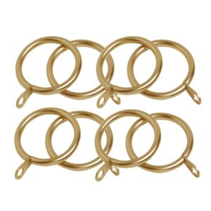 pack of 8 Metal Unlined Curtain rings in Gold for 16/19 mm curtain poles