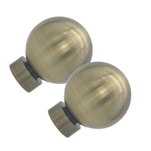 Antique brass Plain Ball finial pole ends for 28mm antique brass curtain poles
