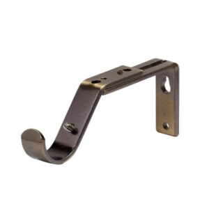 Antique Brass Metal Curtain pole Passing bracket, for use with Bay window curtain poles