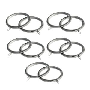 Lined Curtain Pole Rings Satin Steel
