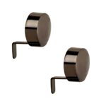 Pair of end caps Polished Graphite colour for capping the end of 28mm Curtain poles
