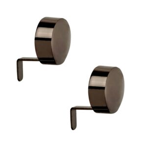 Pair of end caps Polished Graphite colour for capping the end of 28mm Curtain poles