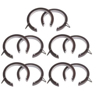 Metal Curtain Ring Polished Graphite colour, C shape passing rings with nylon liners for bay window curtain poles