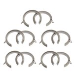 Satin Steel flat nylon lined passing curtain pole rings for bay window curtain poles