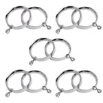 Chrome Curtain rings, Flat design nylon lined for quiet operation on curtain poles