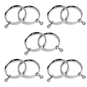 Chrome Curtain rings, Flat design nylon lined for quiet operation on curtain poles