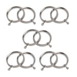 Satin Steel coloured Flat Nylon lined curtain Rings for 28mm Curtain poles
