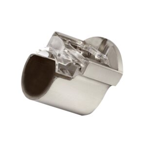 Satin Steel Metal Curtain pole bracket for fitting inside a window or door recess
