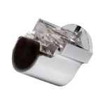 Chrome polished finish Metal curtain pole bracket for a recess window or door fit, for use with 28mm curtain poles