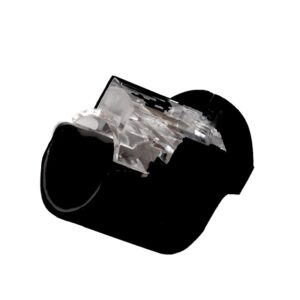 Black Metal Curtain pole bracket for fitting inside a window or door recess