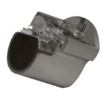Metal Curtain pole recess bracket Polished Graphite colour, for fitting 28mm curtain poles into a window or door recess