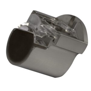 Metal Curtain pole recess bracket Polished Graphite colour, for fitting 28mm curtain poles into a window or door recess