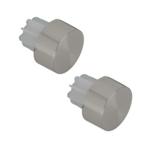Stud Finial ends Satin Steel colour, 1 pair to for 28mm curtain poles