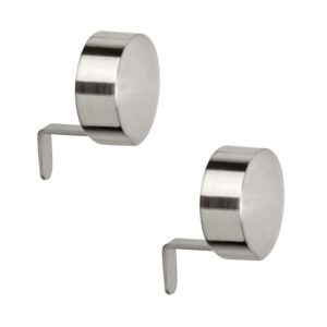 Pair of end caps Satin steel colour for capping the end of 28mm Curtain poles