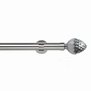 Chrome Metal Curtain pole bracket, designer fit no visible screws, and adjustable for 35mm curtain poles