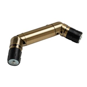 Antique Brass Metal Double corner elbow, for joining 35mm bay window curtain poles