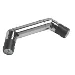 Metal Double corner joint in Chrome Silver colour, to join 35mm curtain poles together