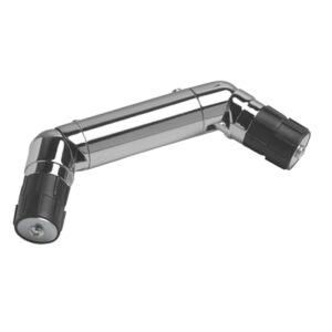 Metal Double corner joint in Chrome Silver colour, to join 35mm curtain poles together