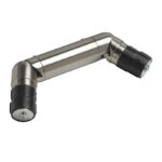 Satin Steel Metal Double Corner Elbow Joint for connecting 35mm Bay Pole