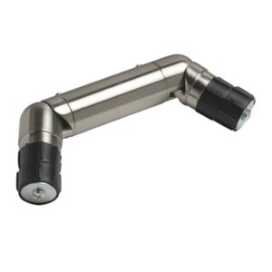 Satin Steel Metal Double Corner Elbow Joint for connecting 35mm Bay Pole