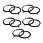 Black metal curtain pole rings for 35mm curtain pole, nylon lined for quiet smooth operation
