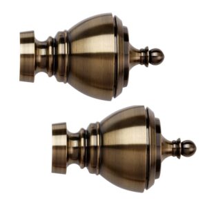 Pair of Antique brass colour Urn finials for 35mm curtain poles