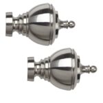 Curtain pole finials stain steel colour , traditional urn shape for 35mm curtain poles