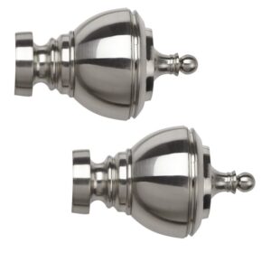 Curtain pole finials stain steel colour , traditional urn shape for 35mm curtain poles
