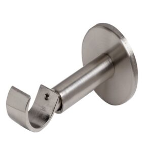 Satin Steel Metal Curtain pole bracket, designer fit no visible screws, and adjustable for 35mm curtain poles
