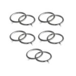 Satin Steel Finish Metal Curtain Pole rings for 35mm Curtain pole, nylon lined for quiet smooth operation