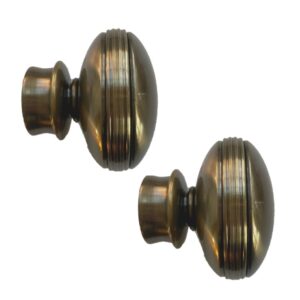 Pair of dome Shaped finials Antique brass colour for 28mm Curtain poles