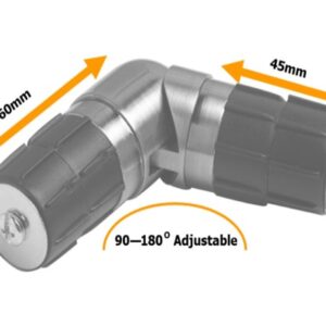 Bay pole adjustable corner elbow with dimensions