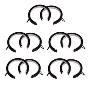 Black Passing curtain pole rings for use with 28mm Bay window curtain poles