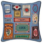 Cath Kidston Keep Kind Cushion, 45cm Blue | ABC Decor
