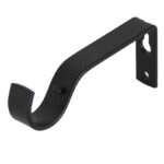 Metal Black Curtain pole bracket Fixed length for use on 28mm curtain poles