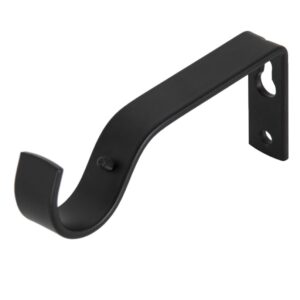 Metal Black Curtain pole bracket Fixed length for use on 28mm curtain poles