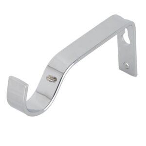 Metal Chrome polished finished colour, Curtain pole bracket Fixed length for use on 28mm curtain poles