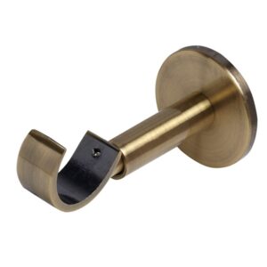 Antique Brass Metal Curtain pole bracket, designer fit no visible screws, and adjustable for 35mm curtain poles
