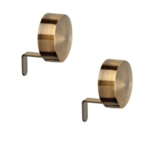 End Caps in antique brass to cover the ends of a 28mm Curtain pole