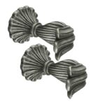 Integra Masterpiece Ornate Pair of Holdbacks, Antique Silver | ABC Decor