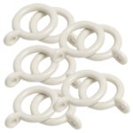 plastic curtain rings in cream, for use with 13-16 millimetres curtain poles