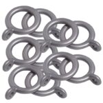 Plastic curtain rings silver pack of 10 for 13 to 16 millimetre curtain poles